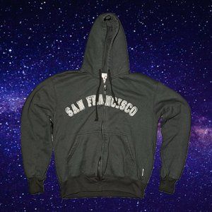 Dark Olive Green San Francisco Zip Up Hoodie